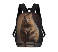 sinyumoney Quokka Oil Paint Backpacks 3D Printed Kids School Backpack School Bag Fashion Rucksacks for Boys Elementary And Middle School Students 17inch