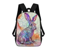 sinyumoney Rabbit Art Backpack School Business Durable Laptop Bag for Camping Outdoor Adventures And Daily Travel 17inch