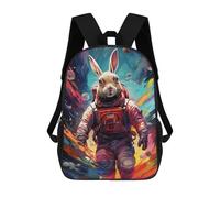 sinyumoney Rabbit Astronaut Space Suit-3 Backpack School Bag Large School Backpack for Boys - Perfect for Travel, Work And Daily Use 17inch