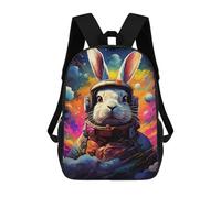 sinyumoney Rabbit Astronaut Space Suit-5 Rucksack Water Resistant Travel Backpack Computer Bag for Campus Outdoor Travel Sports 17inch