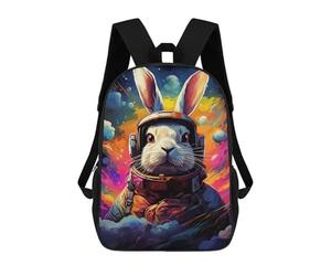 sinyumoney Rabbit Astronaut Space Suit-5 Rucksack Water Resistant Travel Backpack Computer Bag for Campus Outdoor Travel Sports 17inch