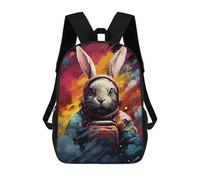 sinyumoney Rabbit Astronaut Space Suit School Backpack Water Resistant Travel Backpack Computer Bag for Men, Women & Teenage Boys 17inch