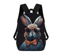 sinyumoney Rabbit Bunny Sunglasses 3D Printed 17inch Kids School Backpack School Bag Fashion Rucksacks for Boys Elementary And Middle School Students
