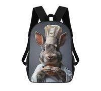 sinyumoney Rabbit Chef Holding Bread School Backpack Fashion Stationery Backpack Waterproof Casual Daypacks for Camping Outdoor Adventures And Daily Travel 17inch