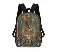 sinyumoney Rabbit Children's Backpacks School Backpack 3D Printed for Kids Travel Rucksacks Book Bags Kids 17inch School Bag