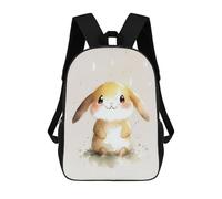 sinyumoney Rabbit Cute Watercolor Backpack School Bag Lightweight Schoolbag Dayback Bookbag College for Girl, Teen Girls 17inch