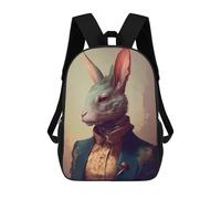 sinyumoney Rabbit Delightful School Bag Backpack Teen Schoolbag 3D Printing Adjustable Schoolbag Fashion Pocket Bag for Kids Boys Girls Students And Teenagers Fans 17inch