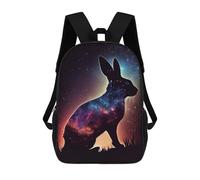 sinyumoney Rabbit Galaxy Rucksack Daypacks Business Backpack Water Resistant Bookbag for Men/Women 17inch