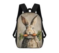sinyumoney Rabbit Holding Carrot Backpack School Large School Backpack for Boys for Teenage Girls Boys Women Men 17inch