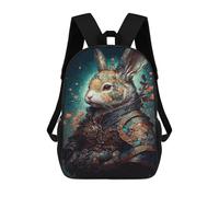 sinyumoney Rabbit in Armor Fantasy Art School Bag 3D Printed 17inch Backpacks Fashion Kids School Backpack Rucksacks for Boys Elementary And Middle School Students