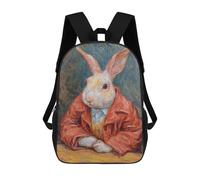 sinyumoney Rabbit in Red Suit Backpack School Rucksack Casual Daypacks School Work Travel Bag for Men, Women & Teenage Boys 17inch
