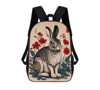 sinyumoney Rabbit Japanese Art Children's School Backpack Fashion Casual Children's Backpacks 3D Printed School Bags Boy Large Backpack 17inch