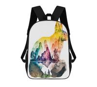 sinyumoney Rabbit Nature Watercolors Backpack School Bag Backpack For Girls Boys Backpacks Large Capacity Kids Backpack Lightweight School Bags For Kids Students 17inch