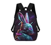 sinyumoney Rabbit Neon School Backpack Work Laptop Backpack Rucksack Bag for Teenage Girls Boys Women Men 17inch