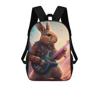 sinyumoney Rabbit Playing Guitar Fantasy Backpack School Rucksack Casual Daypacks School Work Travel Bag for Camping Outdoor Adventures And Daily Travel 17inch