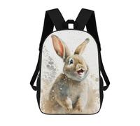 sinyumoney Rabbit Watersketch Drawing Children's Backpacks School Backpack 3D Printed for Kids Travel Rucksacks Book Bags Kids 17inch School Bag