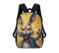 sinyumoney Rabid Rabbit Revolver School Bag 3D Printed Backpacks Fashion Kids School Backpack Boys Rucksacks for Boys Middle School Students 17inch
