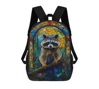 sinyumoney Raccoon Abstract Stained G Backpack with Pocket 3D Printed Backpacks, Travel Rucksacks Book Bags Kids School Bag 17inch