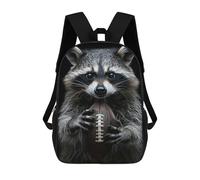 sinyumoney Raccoon American Football Backpack School Water Resistant Travel Backpack Computer Bag for School/Work/Travel 17inch