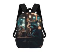 sinyumoney Raccoon And A Cuppa Tea Backpack School Business Durable Laptop Bag for Camping Outdoor Adventures And Daily Travel 17inch