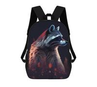 sinyumoney Raccoon Animal Red School Backpack Water Resistant Computer Rucksack for Campus Outdoor Travel Sports 17inch