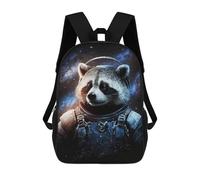 sinyumoney Raccoon Astronaut Space Art Print-4 Backpack School Bag Lightweight Airport College Students Back Pack for School/Work/Travel 17inch