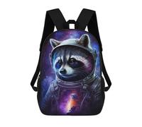 sinyumoney Raccoon Astronaut Space Art Print Backpack School Large School Backpack for Boys for Teenage Girls Boys Women Men 17inch