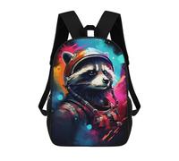 sinyumoney Raccoon Astronaut Space Suit-6 Backpack School Bag Daypacks Business Backpack Water Resistant Bookbag for Girls Boys Teenage 17inch