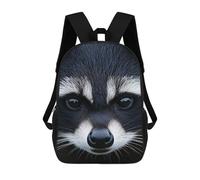 sinyumoney Raccoon Face Close-Up Kids Backpack 17 Inch School Bag 3D Printed Cartoon School Backpacks for Boys And Teenager School Students