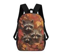 sinyumoney Raccoon Family in Autumn Leaves School Bags Computer Rucksack for School/Work/Travel for Camping Outdoor Adventures And Daily Travel 17inch