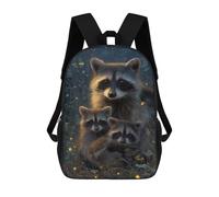 sinyumoney Raccoon Family in The Forest School Backpack 3D Printed Children's 17inch Backpacks Bag Bookbag for Kids Boy Girl Book Bags Kids School Bag Travel Rucksacks