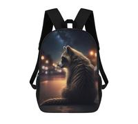 sinyumoney Raccoon Galaxy Animal Backpack Kids School Backpack School Bag 3D Printed Fashion School Bag for Boys Elementary And Middle School Student 17inch