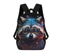 sinyumoney Raccoon Glasses Art Print Backpack School Lightweight Casual Daypack School Backpacks for School/Work/Travel 17inch