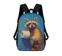 sinyumoney Raccoon Holding Toilet Paper-5 Backpack School Bag Rucksack Casual Daypacks School Work Travel Bag for Teenage Girls Boys Women Men 17inch