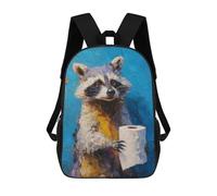 sinyumoney Raccoon Holding Toilet Paper Roll-1 Backpack School Computer Rucksack for School/Work/Travel- Perfect for Travel, Work And Daily Use 17inch