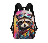 sinyumoney Raccoon in Space Suit Backpack School Bag Rucksack Casual Daypacks School Work Travel Bag for Teenage Girls Boys Women Men 17inch