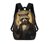 sinyumoney Raccoon in Tuxedo Rucksack Daypacks Business Backpack Water Resistant Bookbag for Men/Women 17inch
