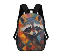 sinyumoney Raccoon Oil Painting Backpack School Business Durable Laptop Bag for Camping Outdoor Adventures And Daily Travel 17inch