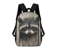 sinyumoney Raccoon Peeking Through Wooden Slats Forest Animal Wall Print Backpack School Bag Water Resistant Travel Backpack Computer Bag for Teenage Girls Boys Women Men 17inch