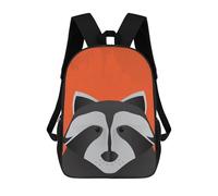 sinyumoney Raccoon Portrait Backpacks Kids Student Schoolbag 3D Printed Backpacks Elementary And Middle School Students Backpacks for Boys Girls 17inch