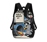 sinyumoney Raccoon Public Menace Comic Children's Backpacks School Backpack 3D Printed for Kids Travel Rucksacks Book Bags Kids 17inch School Bag