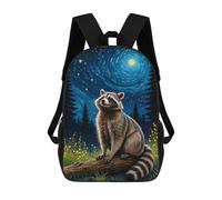 sinyumoney Raccoon Starry Sky School Backpack Daypacks Business Backpack Water Resistant Bookbag for Campus Outdoor Travel Sports 17inch