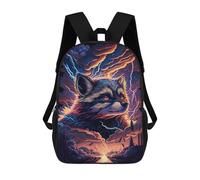 sinyumoney Raccoon Storm Fantasy Artwork Rucksack Water Resistant Travel Backpack Computer Bag for Campus Outdoor Travel Sports 17inch