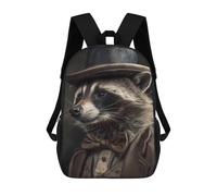 sinyumoney Raccoon Vintage Rucksack Daypacks Business Backpack Water Resistant Bookbag for Men/Women 17inch