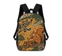 sinyumoney Raccoon Vs Squirrel Acorn Heist School Backpack Business Laptop Rucksack Bag Unisex Casual Daypack for Boys/Girls/Teenagers 17inch