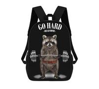 sinyumoney Raccoon Weightlifting Casual Daypack Backpacks School Bag for Girls Boys High College Teens Knapsack Men Women Travel Laptop Rucksack College Bookbag 17inch