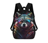 sinyumoney Raccoon with Aviator Glasses Backpack School Daypacks Business Backpack Water Resistant Bookbag for Boys/Girls/Teenagers 17inch