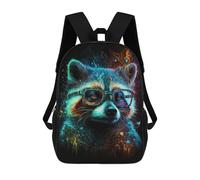 sinyumoney Raccoon with Glasses Art Print-2 Backpack School Work Business College School for Men, Women & Teenage Boys 17inch
