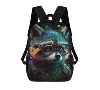 sinyumoney Raccoon with Glasses Art Print Backpack School Lightweight Airport College Students Back Pack for Girl, Teen Girls 17inch