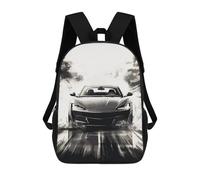 sinyumoney Racing Car Sketch Art Children's School Backpack 3D Printed for Kids Travel Rucksacks Book Bags Kids School Bag 17inch